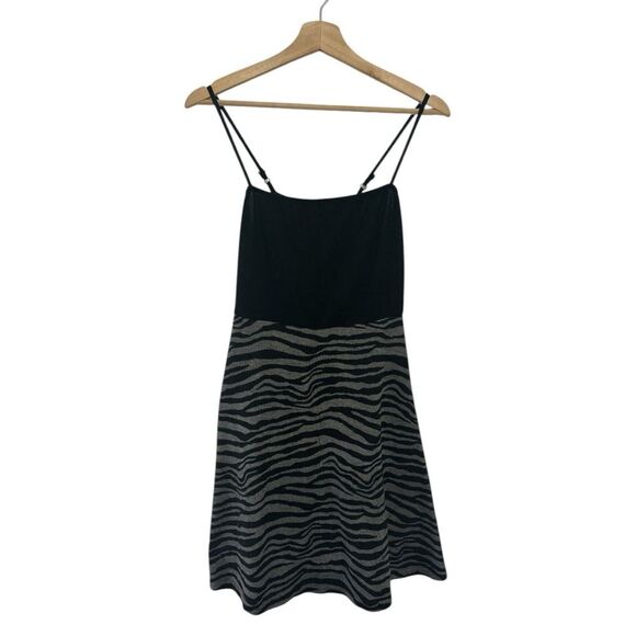 Emmelee for F.C. Dresses & Skirts - Vintage Emmelee Gray Zebra Print Dress Medium black Spaghetti Strap Y2K Cute